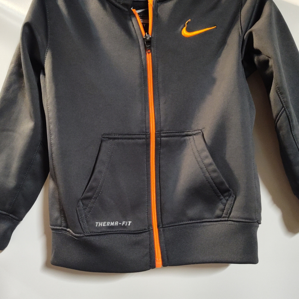 Nike Therma-Fit Gray Hoodie with Orange Accents